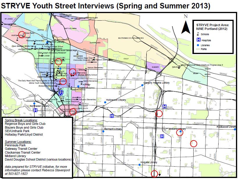 APPENDIX A: MAP OF STREET INTERVIEW LOCATIONS Youth