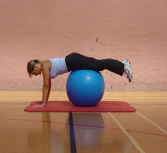 Pull tummy up to your spine so that the lower back and hips are straight. iii) Increase distance between hands and ball.