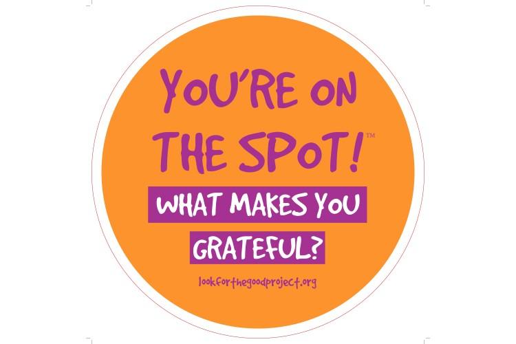 Students will be encouraged to stand on the Gratitude Spots found around the building to consider what they are grateful for in that moment.