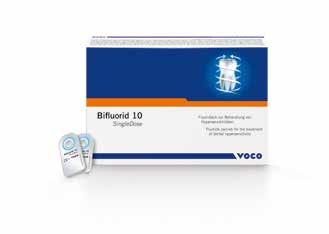 Prophylaxis Bifluorid 10 adheres especially well to enamel and dentine and dries quickly, thanks to its coordinated composition.