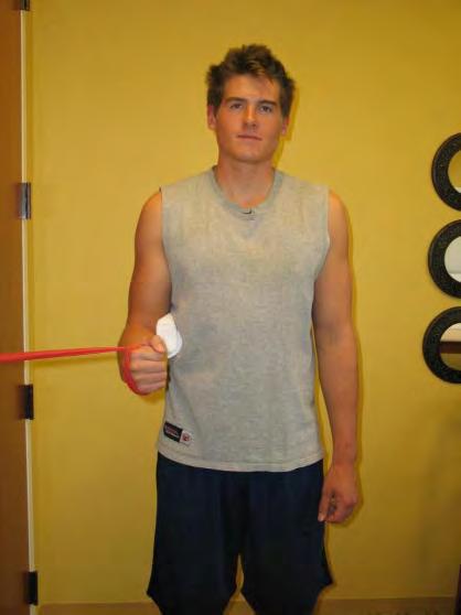 SHOULDER STRENGTHENING EXERCISES 6. Internal Rotation with Theraband Place Theraband in door.