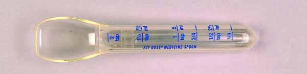 80 CHAPTER 9 Oral Drug Dosages Figure 9-4. Calibrated spoon. Figure 9-5. Oral syringe. Oral Syringes Oral syringes are also calibrated for ml (cc) and teaspoons.