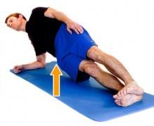 Lateral Plank Lie on your side on a comfortable surface.