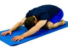 Prayer Stretch Begin in a hands and knees position on a comfortable surface.
