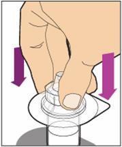 Do not remove the vial adapter from the package or touch the inside of the vial adapter.
