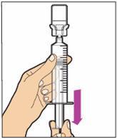 Do not detach the diluent syringe or the large luer syringe until you are ready to attach the large luer lock syringe to the next vial (with vial adapter attached).