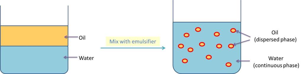 Emulsification An emulsion contains droplets of one liquid dispersed in