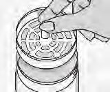 5 Take the sieve out of the Cleaning container rinse the ear mould with water and dry it