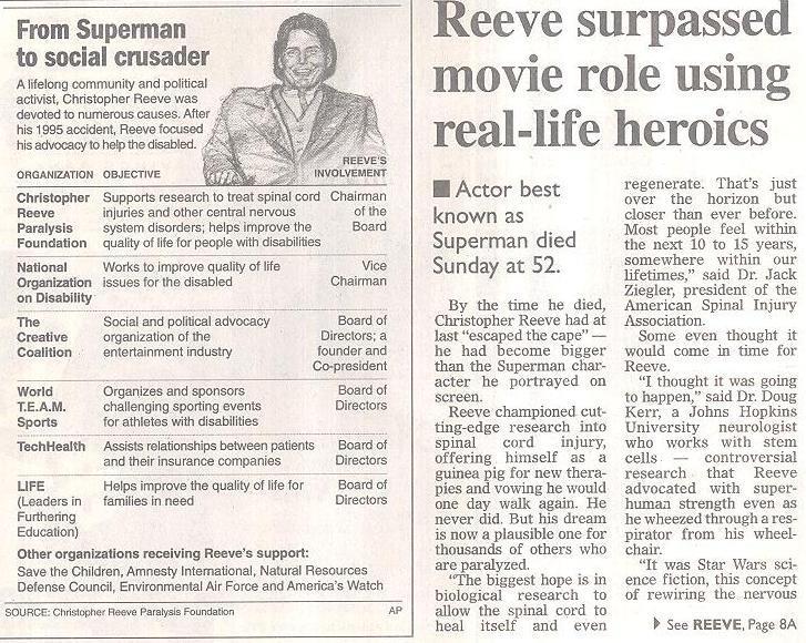 Ex. Christopher Reeve Died Oct.