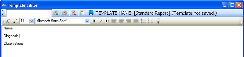 1. New Template enables you to create a new customized report template. Enter a template name (e.g. Standard Report ) before pressing New Template.