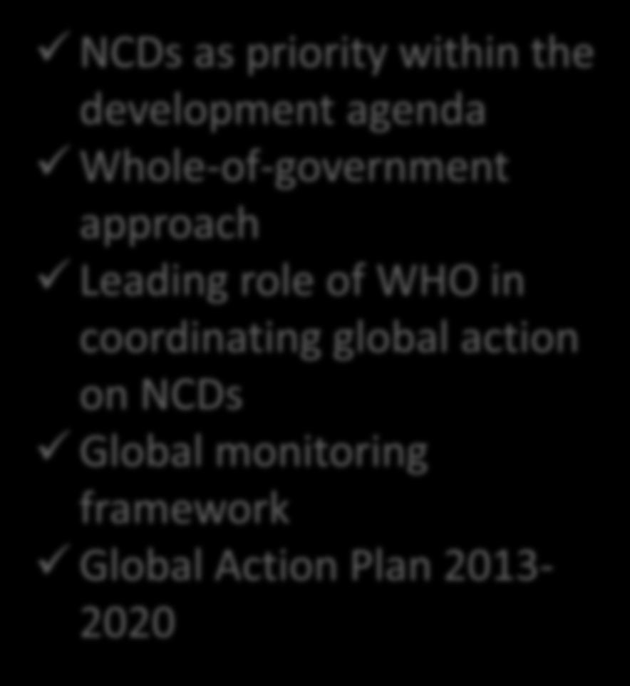 coordinating global action on NCDs