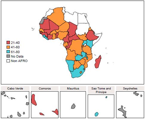 Care seeking: Care seeking in the African Region for children with symptoms of pneumonia, fever and diarrhoea is generally poor but improving: the average scores for care seeking for symptoms of