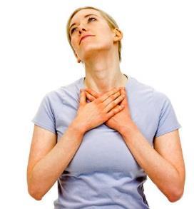 SCM Stretch Place your hands firmly overlapping on your breast bone and collar bones.