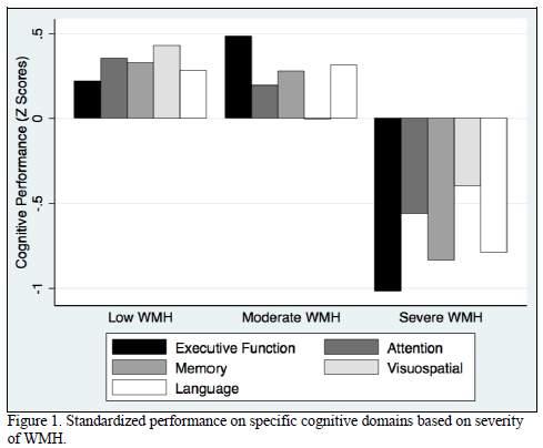WMH-Cognition Correlation 91 patients; mean age 64.9years, mean education of 10.