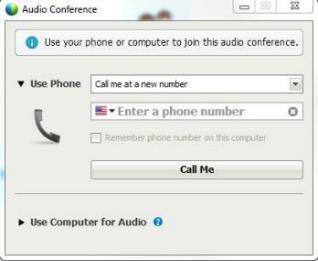 At the top of your screen, click Audio, then Audio Conference 2.