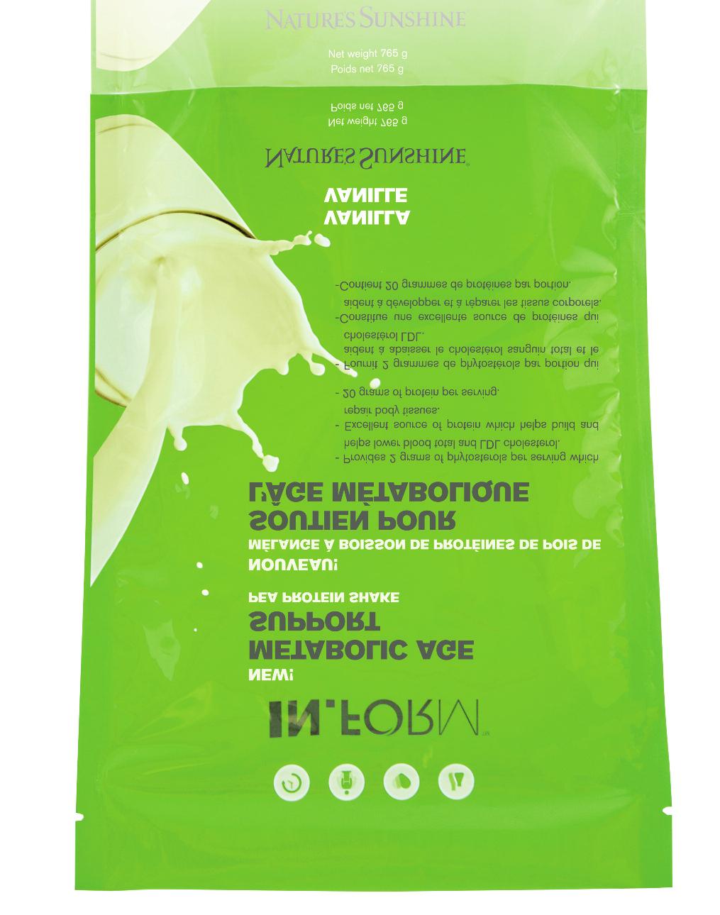 Pea Protein Shake NPN 80069040, 765g bag IN.FORM Metabolic Age Support Pea Protein Shake, Stock No. 3095 The IN.