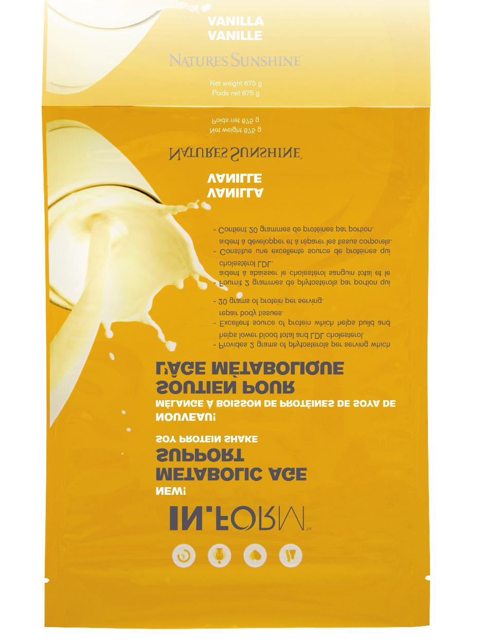 Soy Protein Shake NPN 80069127, 675g bag IN.FORM Metabolic Age Support Soy Protein Shake, Stock No. 3099 The IN.