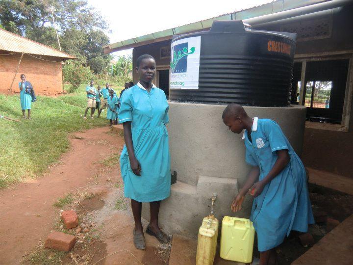 Two 2000 litre water tanks at Bugungu Primary