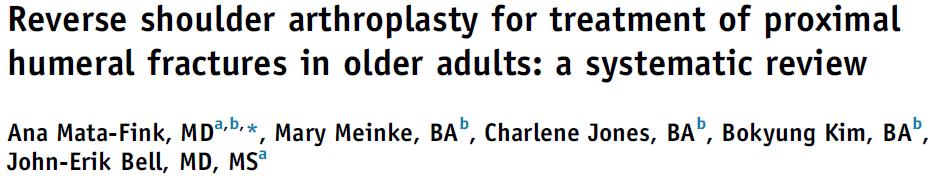 Primary Aim: to evaluate the range of motion and functional outcomes of reverse shoulder arthroplasty in