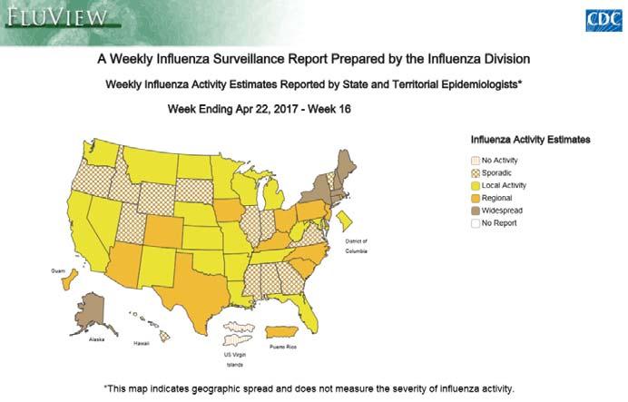 Weekly US Map: Influenza Summary Update https://www.cdc.
