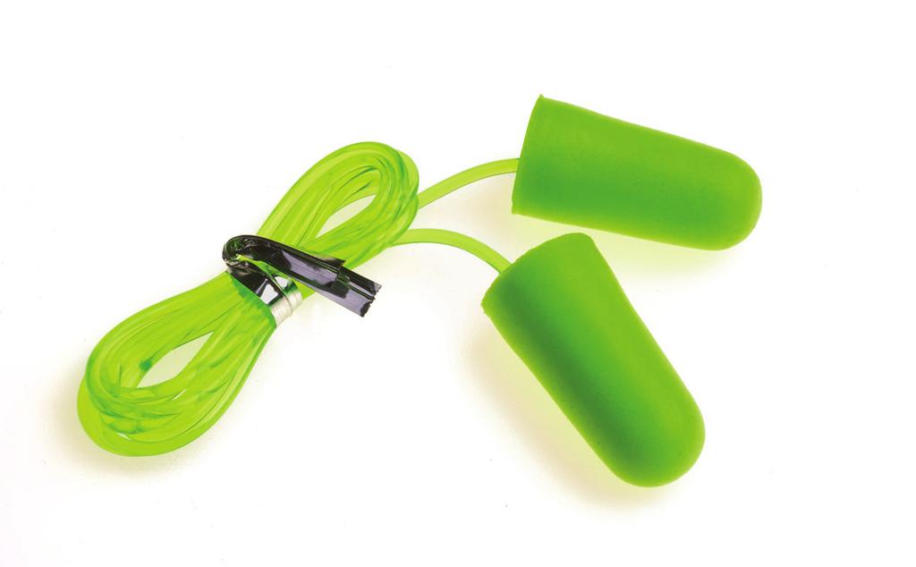 uncorded PU foam earplugs Fluorescent lime