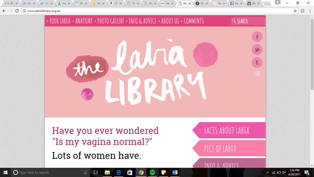 Online Resources: The Labia Library: This is an excellent online resource and great place to start looking for anyone interested in learning more about the vulva.