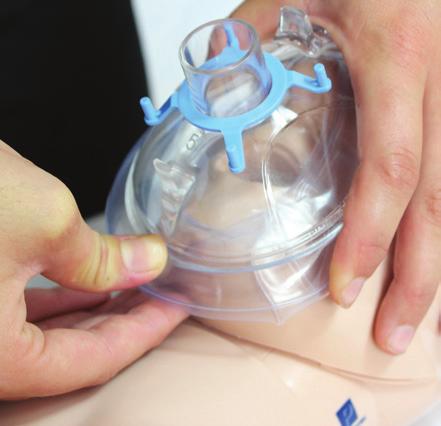 A B C Figure 5 ADULT MOUTH-TO-MASK VENTILATION In one-rescuer CPR, breaths should be supplied using a pocket mask, if available. 1.