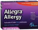 ALLEGRA 24 Hour Antihistamine 180 mg Tablets, 45 Count