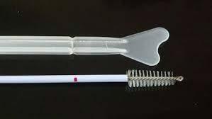 during menses Limit use of lubricant on the speculum Spatula &