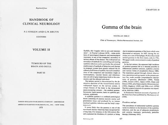 Romanian Neurosurgery (2010) XVII 3: 255 260 259 Figure 4 Author of chapter in Vinken s Treaty of Neuroology Figure 5 Article in NeuroChirurgie (Paris) He published many articles in the journals in