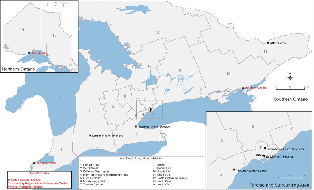 Ontario EVT Centres Time sensitive intervention: Appropriate patients who can arrive at a treating site within 6 hours of onset will be considered on a case by case basis.