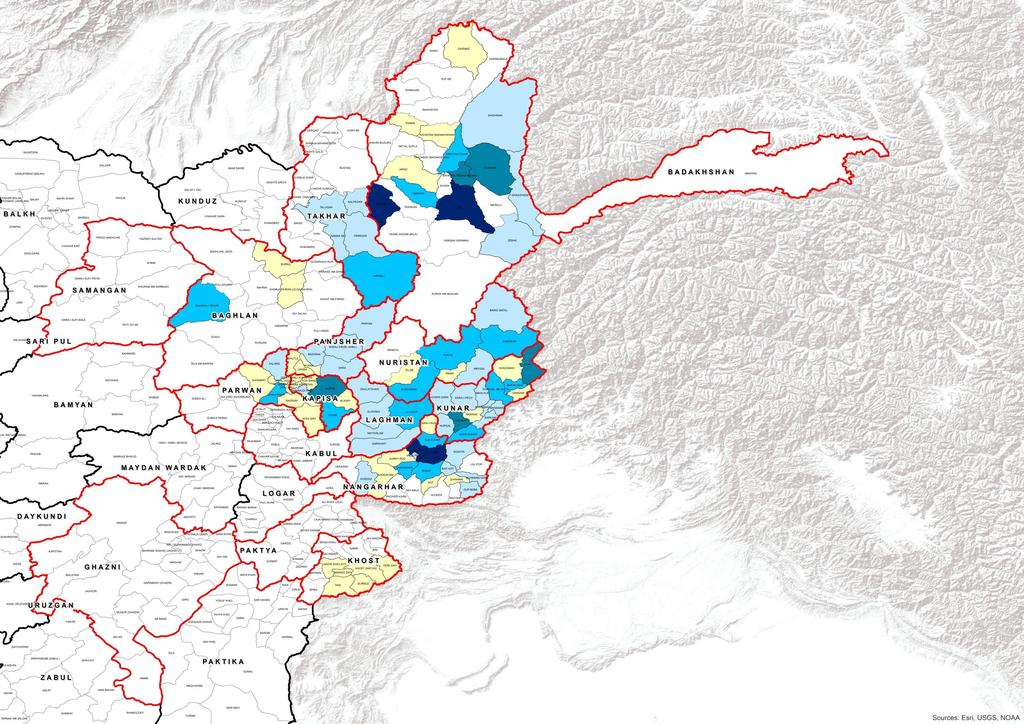 AFGHANISTAN Common Operating Picture Earthquake assessment and response families assessed, eligible and assisted at 6 November 25 Disclaimer