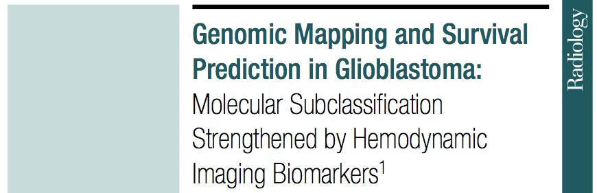 The rcbvmax measurements could be used to predict patient overall survival independent of the molecular sub- classes of GBM Verhaak classification provided additional information, suggesting that