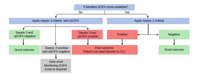 Identifying those requiring early level 2/3 care qsofa (Quick SOFA)