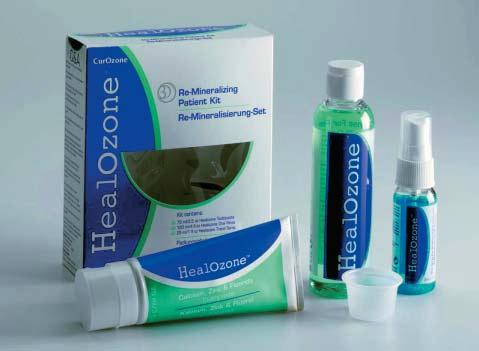 References Figure 28: HealOzone Remineralizing Patient kit which contains a toothpaste mouthrinse and spray, with fluoride, calcium, phosphate, zinc and xylitol.