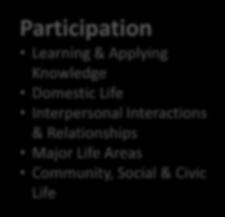 Life Participation Learning & Applying Knowledge Domestic Life