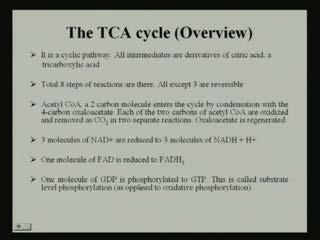 (Refer Slide Time: 31:28) Now, if we see the TCA cycle and its overview and then, if we enter to the actual TCA cycle, then it will be a little bit easier easy it will be easy for understanding I