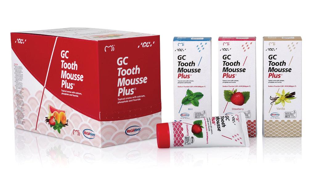 GC Tooth Mousse Plus comes in individual 40g tubes in a variety of delicious flavours.