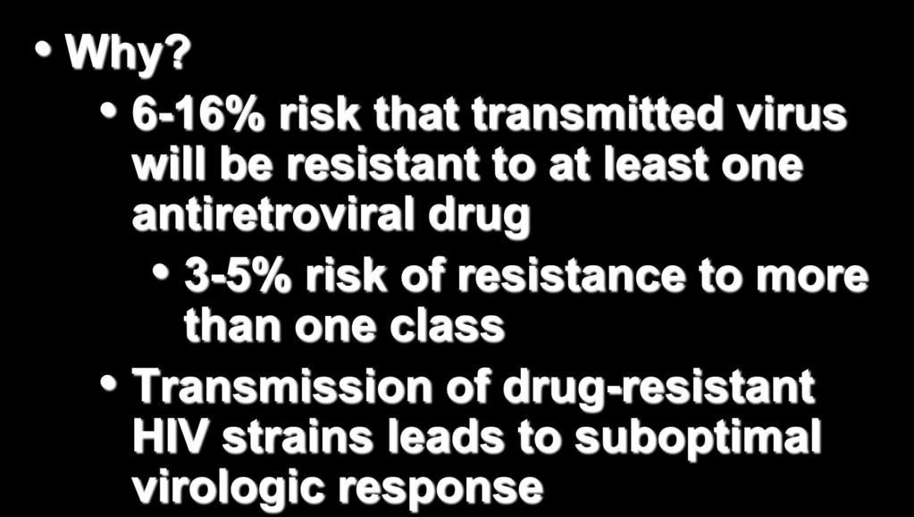 Baseline Drug-Resistance Testing Why?