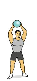 Squat Throw (full body) 1. Stand in quarter-squat position with trunk flexed forward and ball held between legs. Arms should be slightly bent. 2.