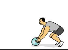 1. Stand with feet slightly wider than hip-width apart. Have a partner or trainer stand approximately 10-15 yards behind you. 2. Grasp ball and lower body into a semi-squat position.