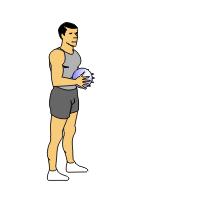 Medicine Ball Lunge 1) Start position: Stand with feet hip width apart. Place hands on waist or out to sides for stability.