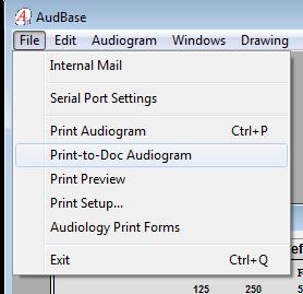 If you need to print the audiogram, click on File and click Print Audiogram. 2.