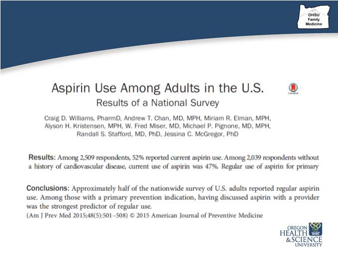 take a daily low-dose of aspirin (if told to by