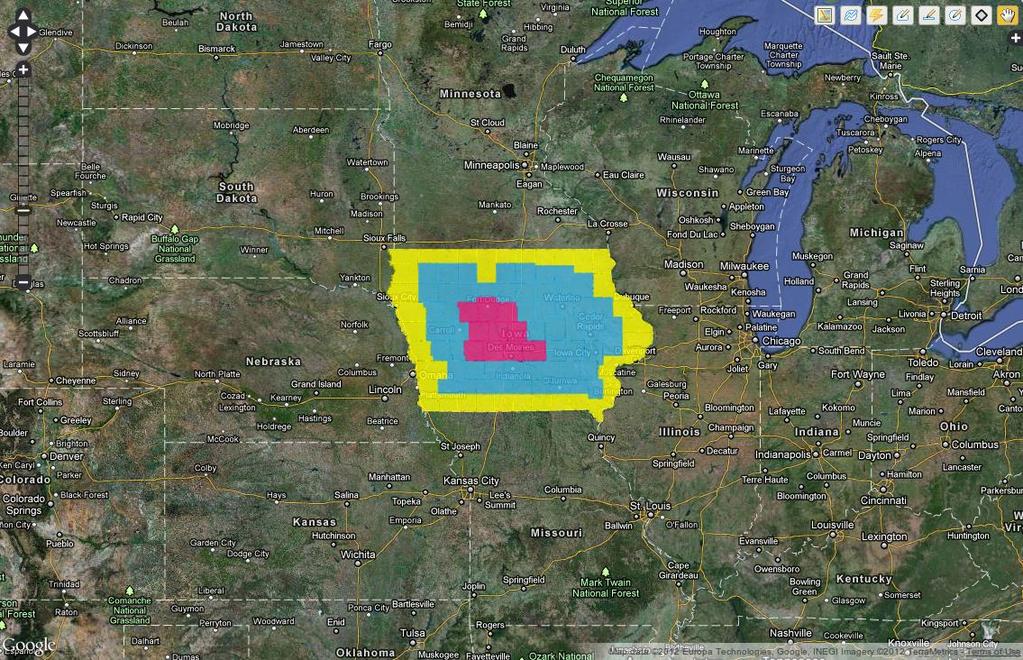 IOWA OUTBREAK: NINE INFECTED COUNTIES AND VACCINATION ZONE Where Bovine Swine Sheep/Goats Operations Infected Zone (pink) 181,106 1,567,560 18,690 3,108 Buffer Zone (blue) 1,927,955 11,423,618
