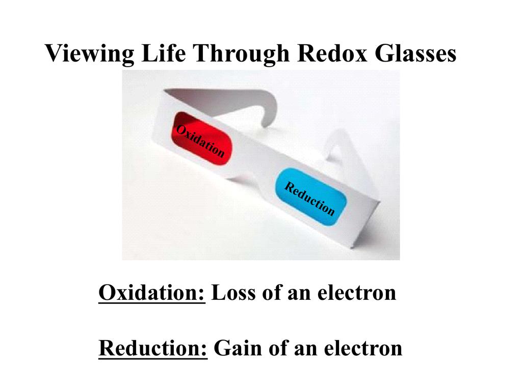 Life can be viewed through the perspective of oxidation and