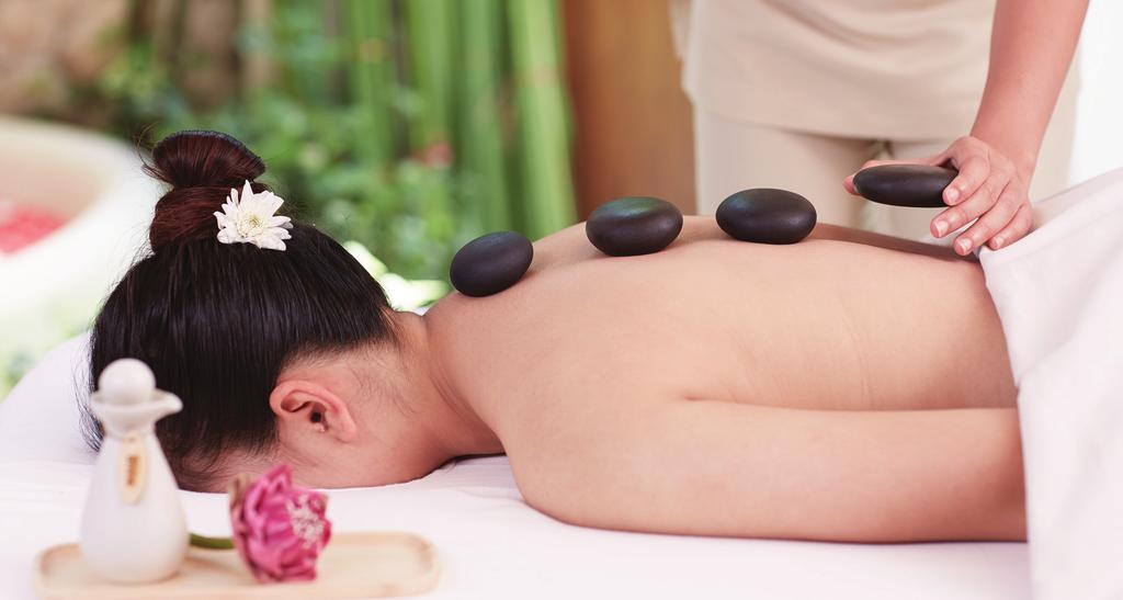 Indian Head Massage (60 minutes) THB 2,100 Hot Stone Massage (90 minutes) THB 3,500 Hot and Cold Stone Massage (90 minutes) THB 3,950 Himalayan Pink Salt Pot Massage (90 minutes) THB 2,900 This