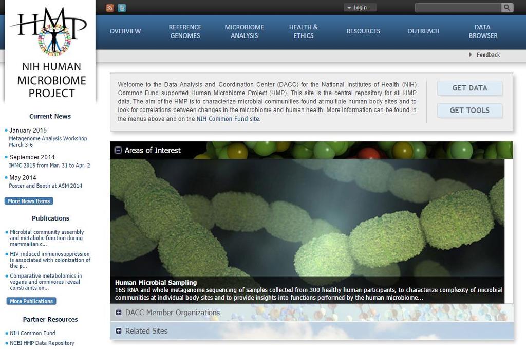 Human Microbiome Project: 2008-2013 300 healthy individuals, across several