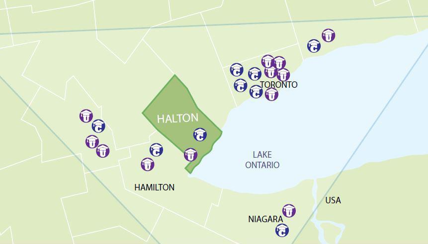 Halton is centrally located in an education