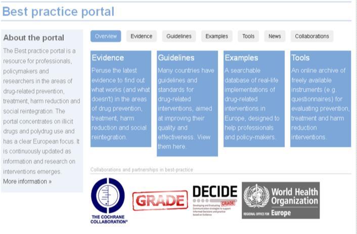 8 Growing evidence base More evidence from ecological studies, meta-analyses, systematic reviews and modeling studies EMCDDA Best Practice Portal Joint European guidance on prevention and control of